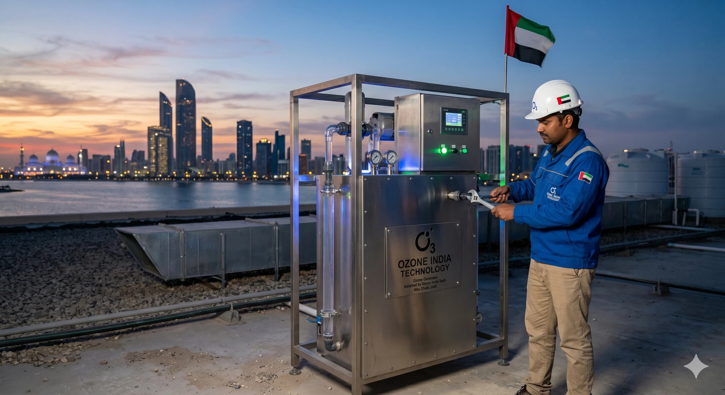 Ozone Generator Abu Dhabi UAE — CE Certified Industrial Water Treatment — Ozone India Technology