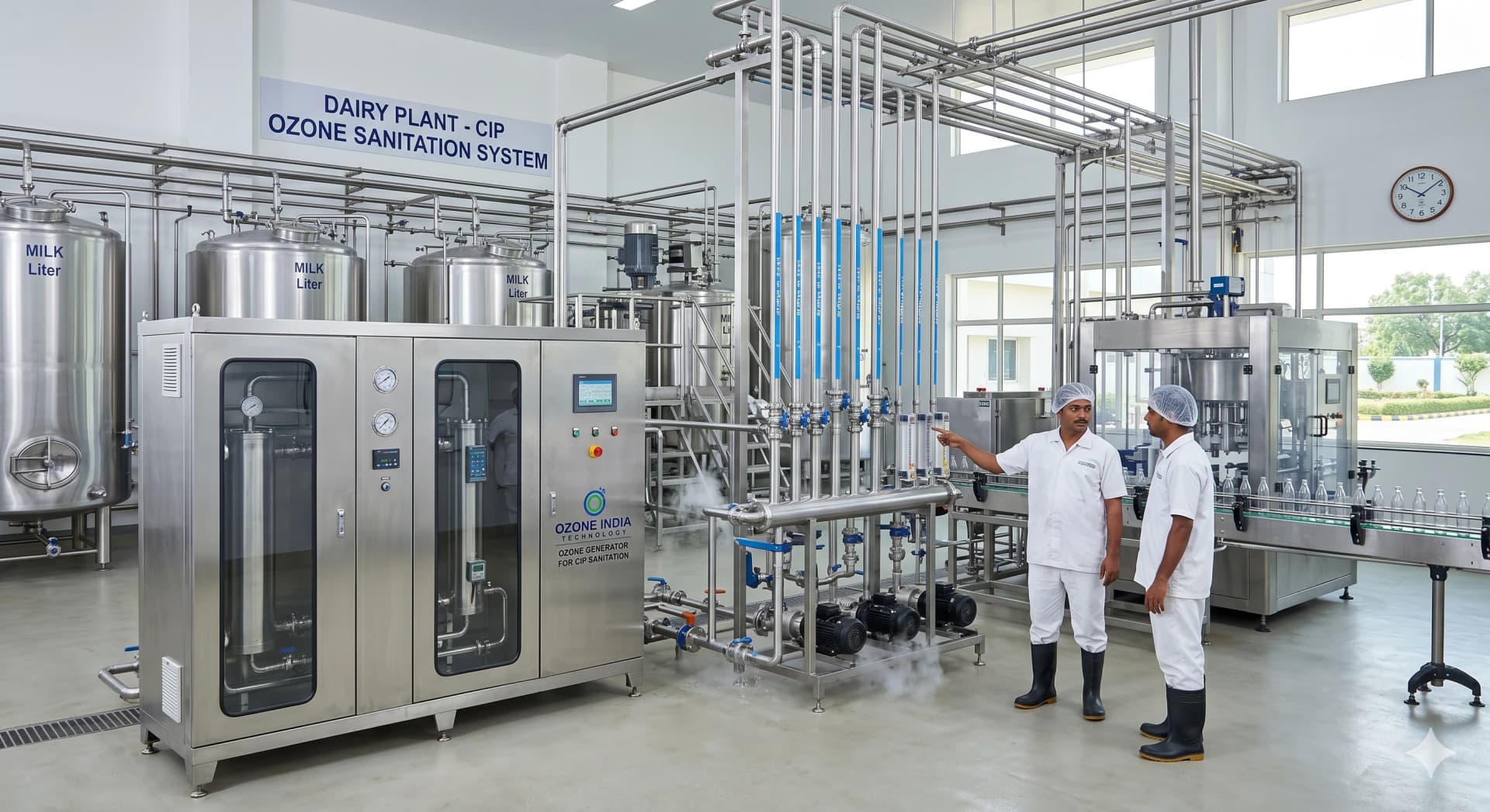 Ozone Generator for Dairy Plant CIP Sanitation India — Proven Biofilm Free | HACCP | CE Certified — Ozone India Technology