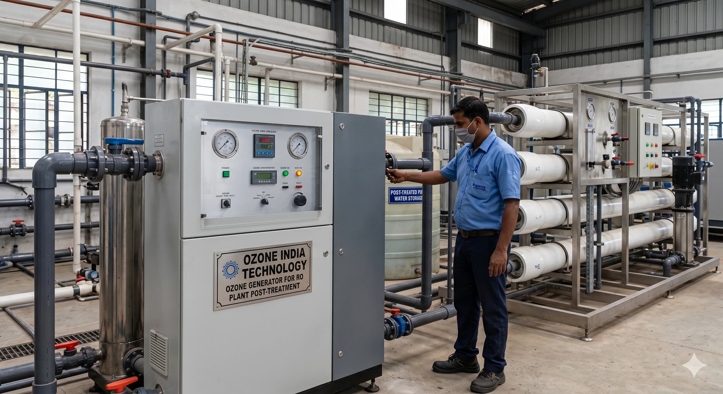 Ozone Generator for RO Plant Post Treatment India — Proven Bacterial Regrowth Prevention | CE Certified — Ozone India Technology