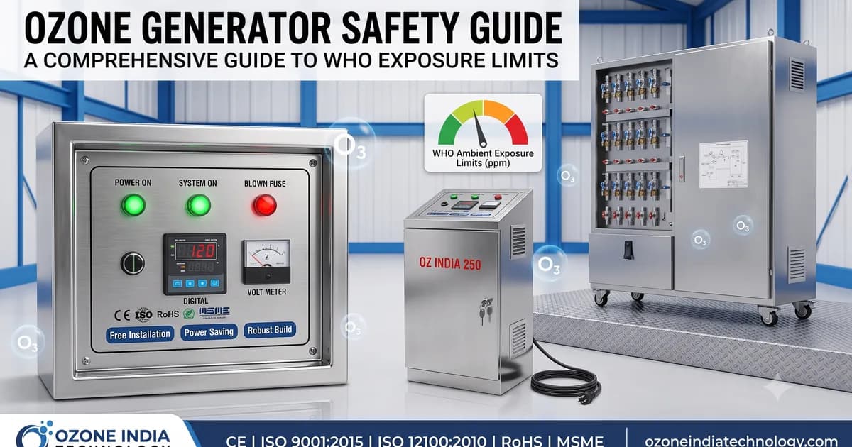 Ozone Generator Safety Guide — WHO Limits, OSHA Standards, Ambient Monitors & Safe Installation | Ozone India Technology — Ozone India Technology
