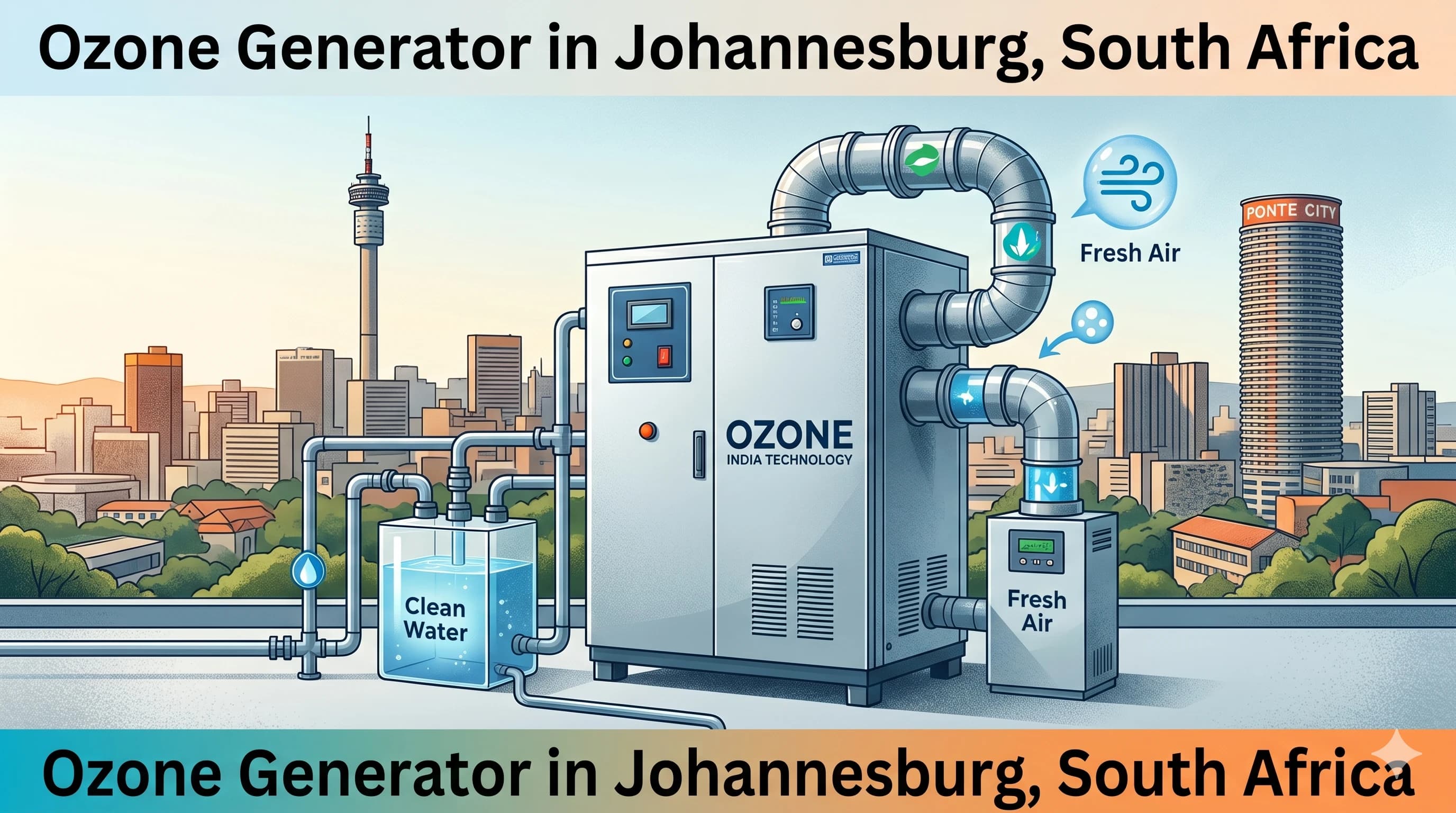 Ozone Generator Johannesburg South Africa — CE Certified Industrial Water Treatment — Ozone India Technology