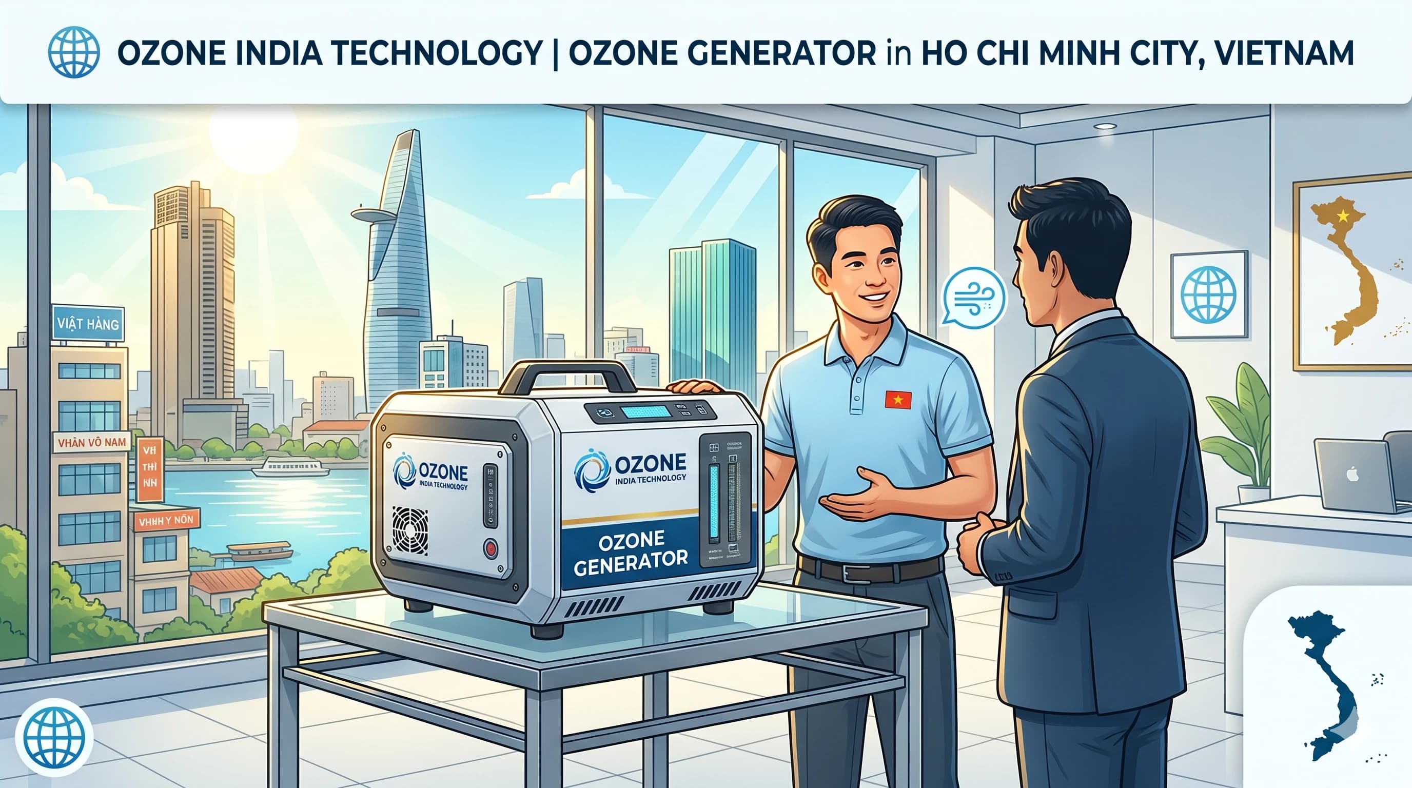 Ozone Generator Ho Chi Minh City Vietnam — CE Certified Industrial Water Treatment — Ozone India Technology