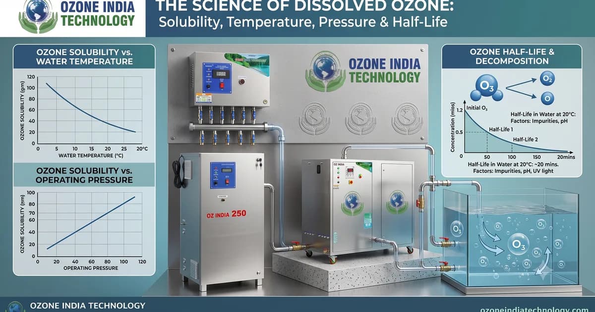 Ozone Solubility in Water — Temperature, pH & Half-Life Tables | OZ India Technology — Ozone India Technology