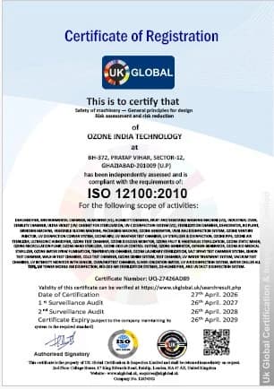 ISO 12100 Certificate — UQ-27426AD89 — Ozone India Technology