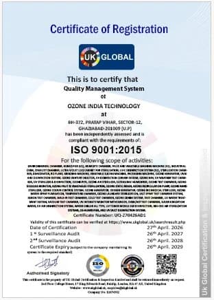 ISO 9001 certificate — issued by UK Global