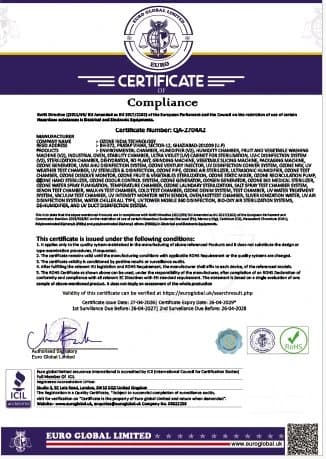 RoHS Certificate — QA-2704A2 — Ozone India Technology