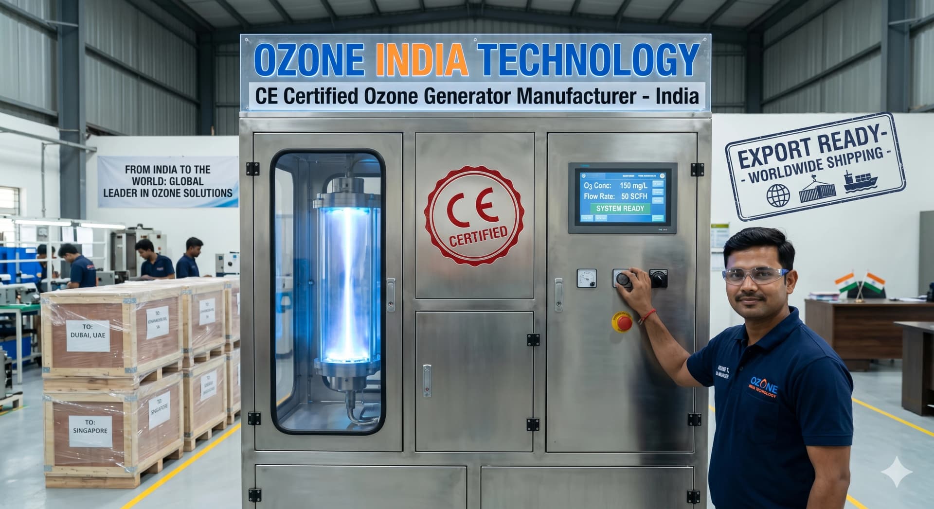 CE Certified Ozone Generator Manufacturer India Export Ready — Proven 11 Years | ISO RoHS | 150000+ Clients — Ozone India Technology