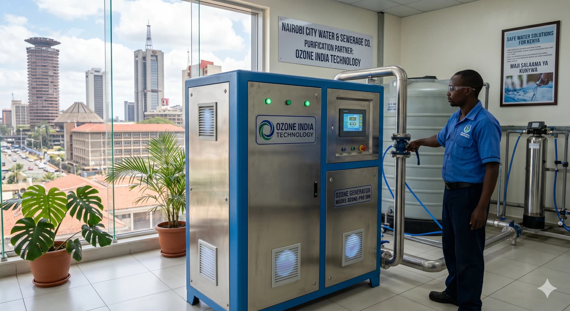 Ozone Generator Nairobi Kenya — CE Certified Industrial Water Treatment — Ozone India Technology