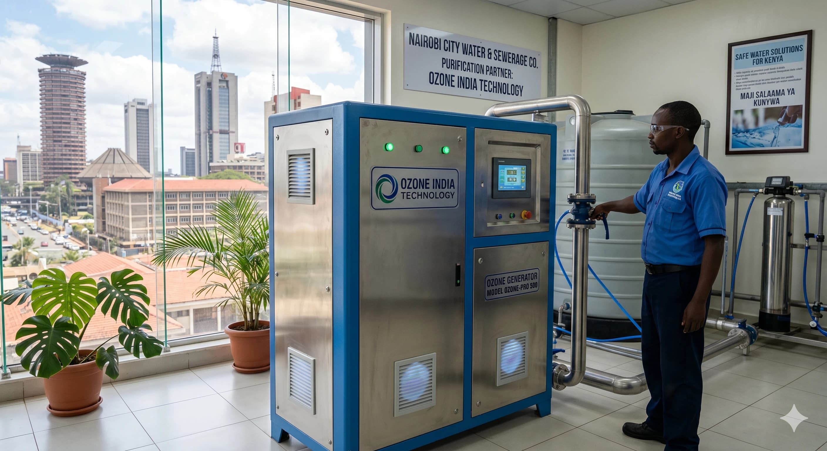 Ozone Generator Nairobi Kenya — CE Certified Industrial Water Treatment — Ozone India Technology