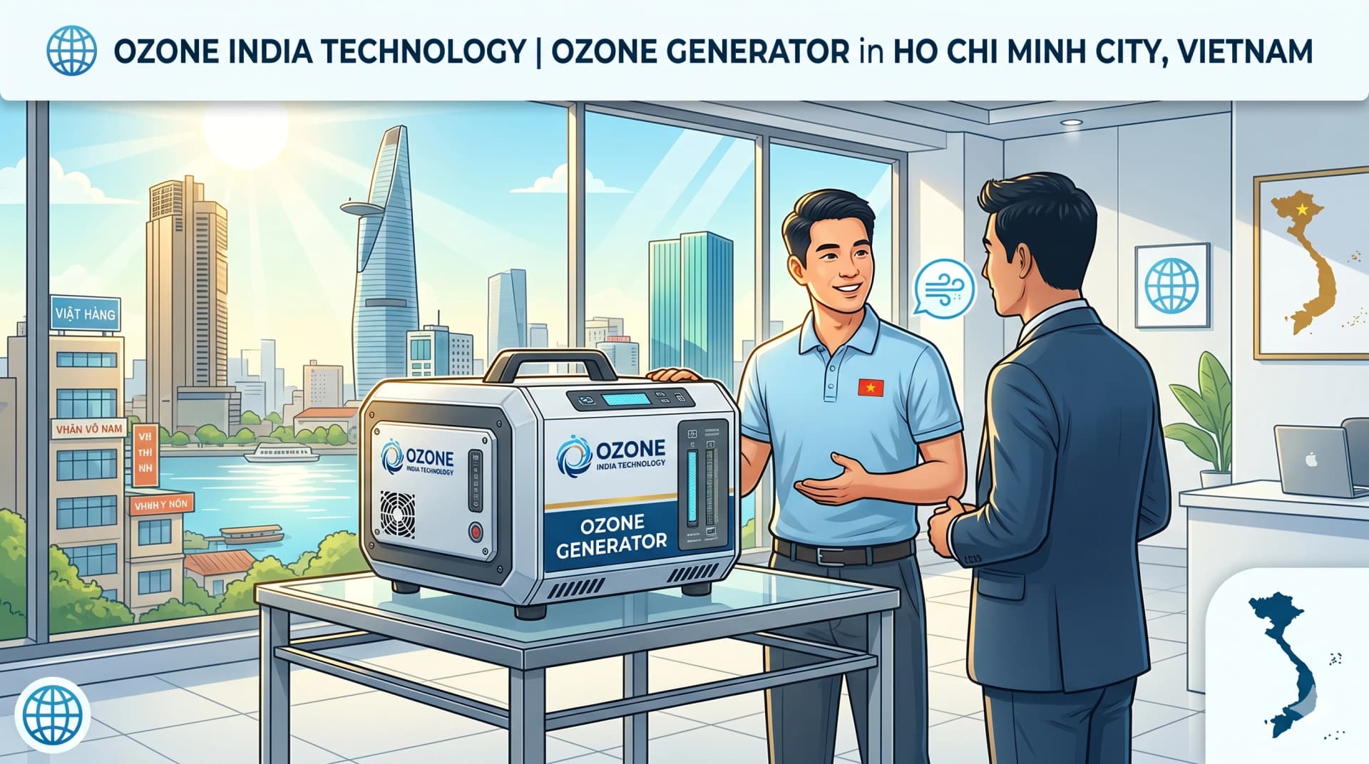 Ozone Generator Ho Chi Minh City Vietnam — CE Certified Industrial Water Treatment — Ozone India Technology