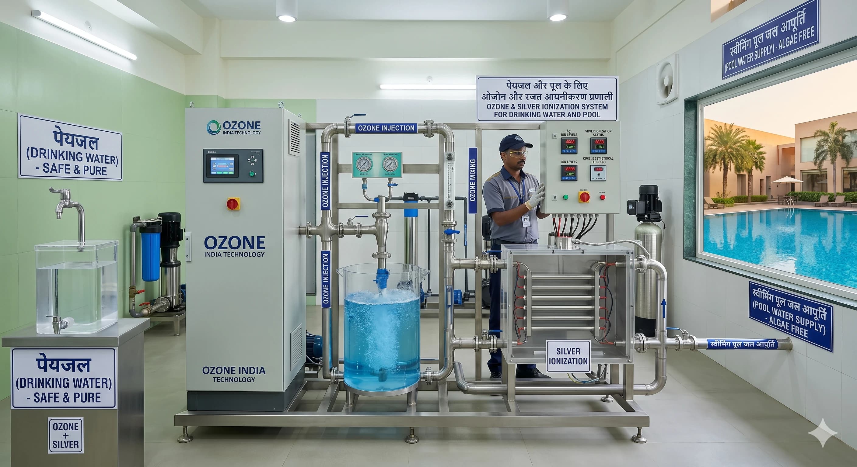 Silver Ionization System for Drinking Water Pool India — Proven Chemical-Free | Legionella Control | CE Certified — Ozone India Technology