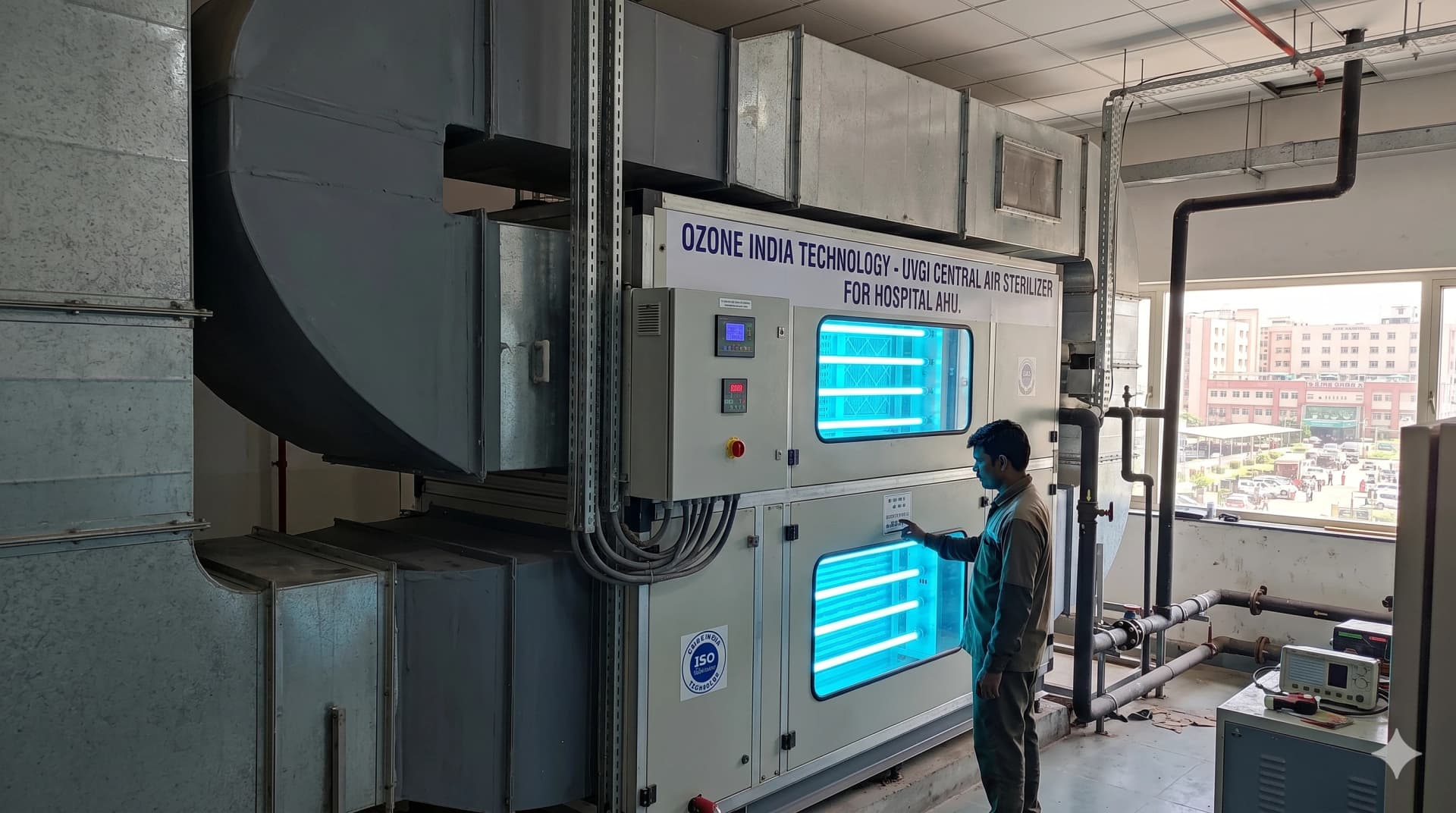 UVGI Central Air Sterilizer for Hospital AHU India — Proven NABH Aligned | Airborne Infection Control | CE — Ozone India Technology