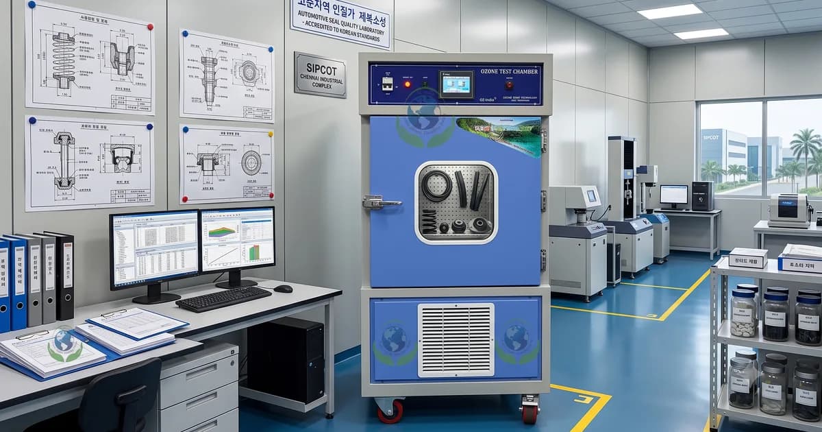 Ozone Test Chamber for Korean Automotive Rubber Supplier India — INZI Controls Kancheepuram | 216L | CE ISO — Ozone India Technology