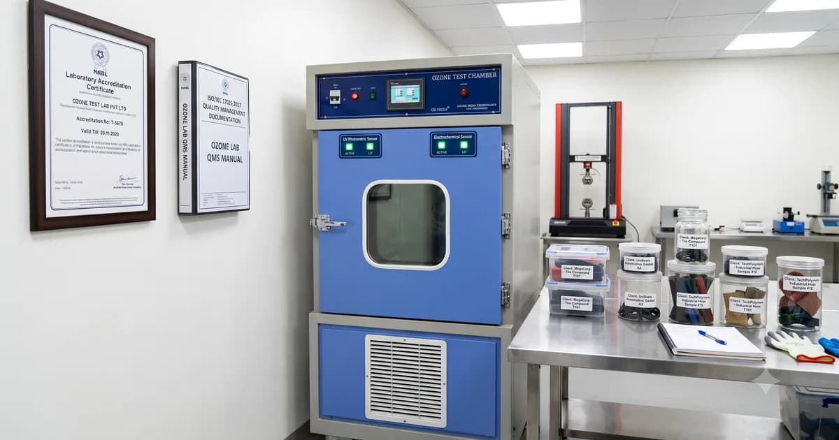 Ozone Test Chamber for Testing Certification Laboratory India — SGS India Gurgaon | Dual Sensor | ISO 17025 | CE Certified — Ozone India Technology