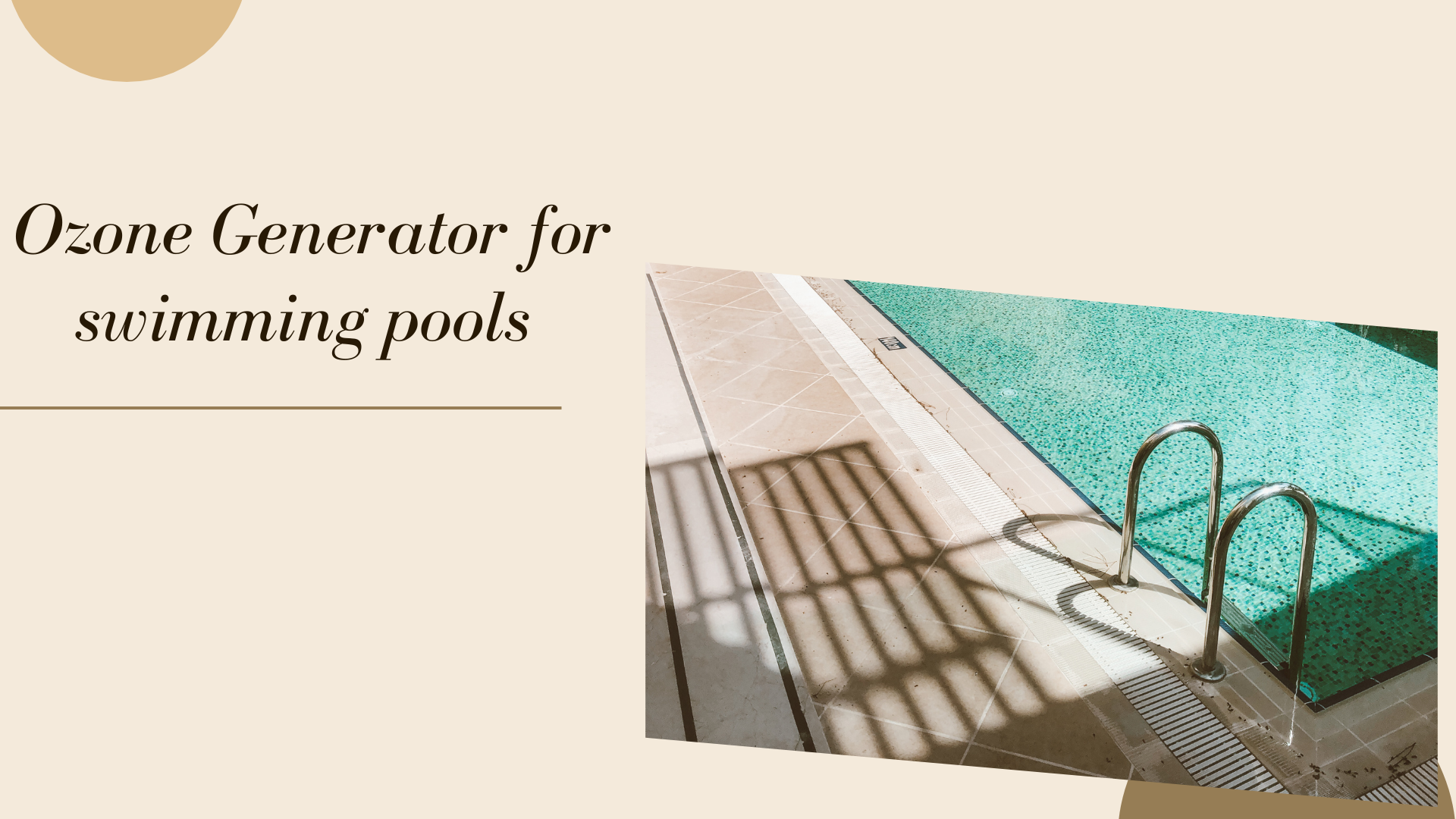 Ozone Generator for Swimming Pools - OZONE INDIA